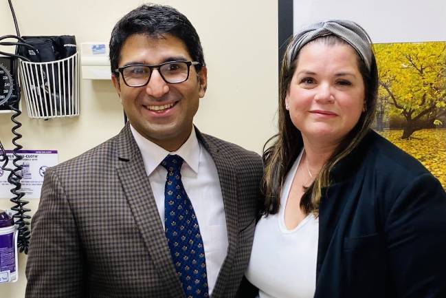 Catherine Rea and her doctor