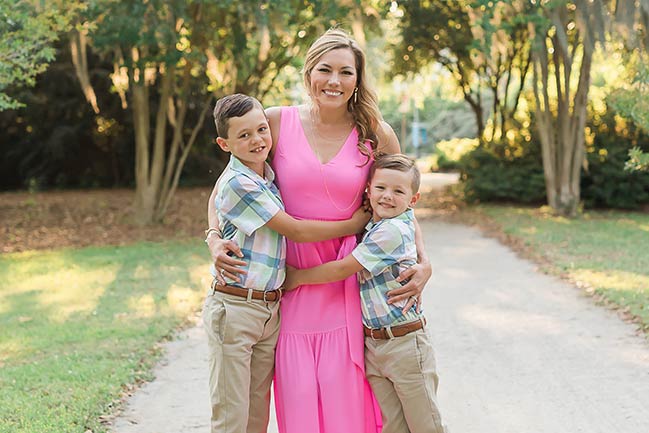 Kimmy Curry with her children.