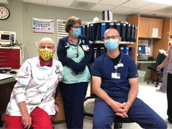 Nurse Sallie Barrett with fellow nurses.