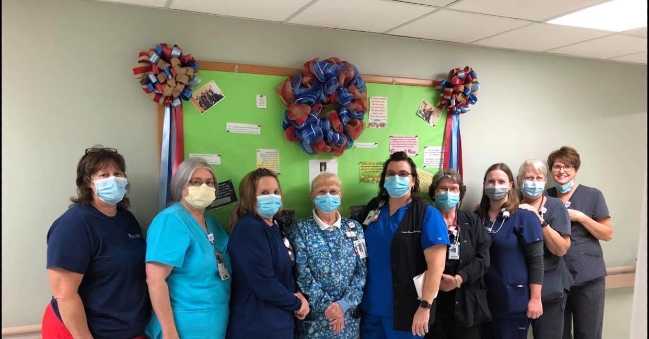 Nurse Sallie Barrett with fellow nurses.