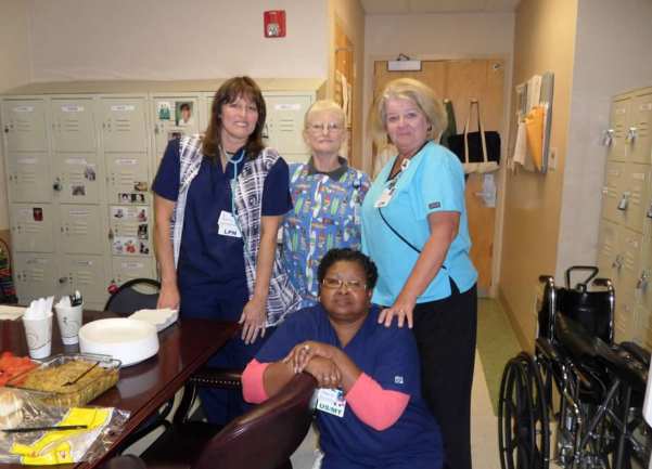 Nurse Sallie Barrett with fellow nurses.